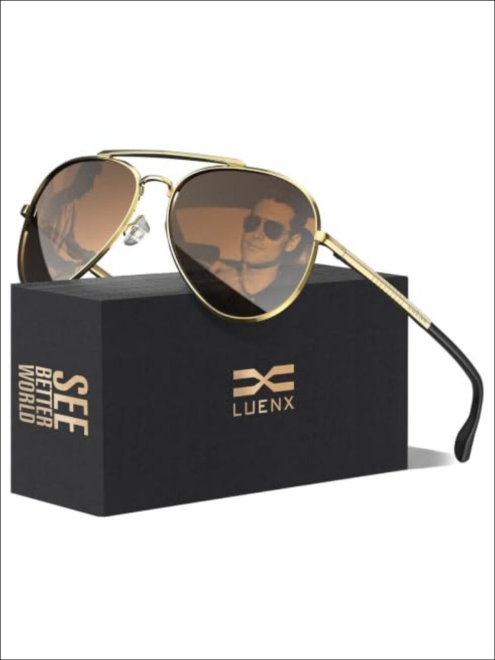 Polarized Aviator Sunglasses UV400 Anti-Fog Lightweight Metal Frame Driving